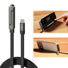 Cable USB-C con Soporte Integrado – Carga Rápida y Visualización sin Manos